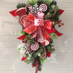 Holiday Centerpiece Ribbon & Candy Cane Accents