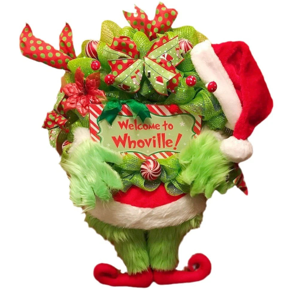 Holiday Centerpiece Ribbon & Candy Cane Accents