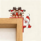 Holiday Door Decor Santa & Reindeer Peek-Over Easy Hang