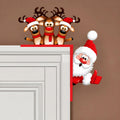 Holiday Door Decor Santa & Reindeer Peek-Over Easy Hang