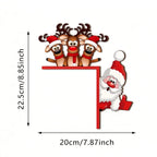 Holiday Door Decor Santa & Reindeer Peek-Over Easy Hang