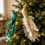 Holiday Feather Decoration Elegant Sparkling Accents