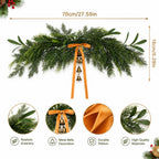 Holiday Garland Realistic Greenery & Metal Bell Accents