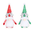 Holiday Gnome Figurine Festive Snowflake Hat & Antlers