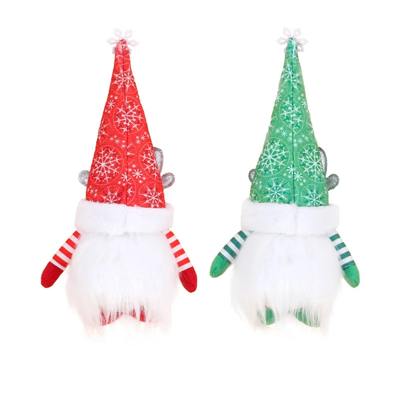 Holiday Gnome Figurine Festive Snowflake Hat & Antlers