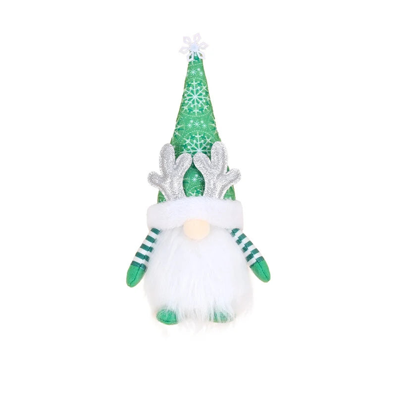 Holiday Gnome Figurine Snowflake Hat & Sparkling Antlers