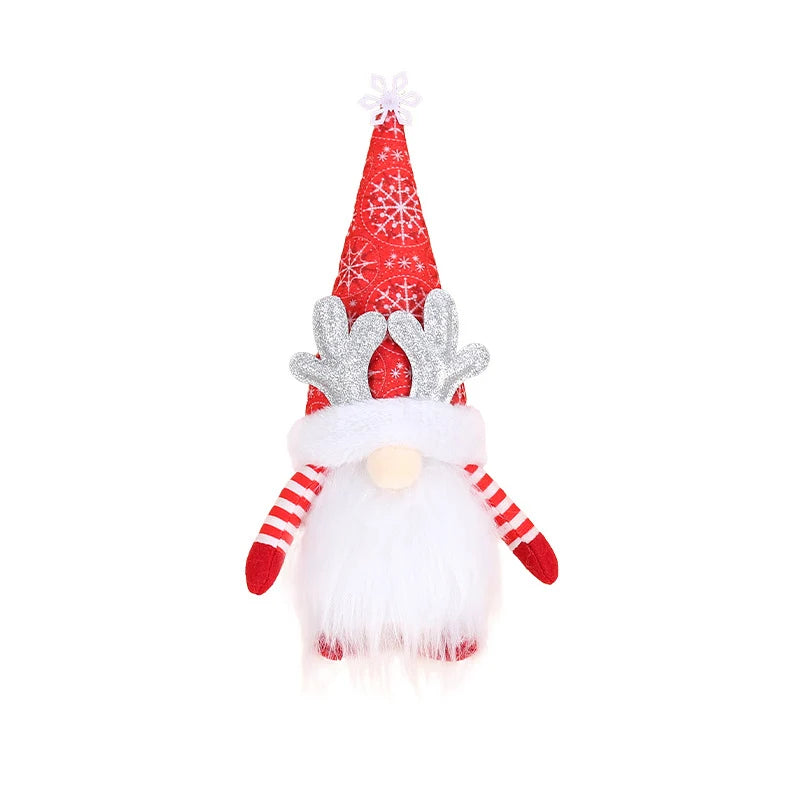 Holiday Gnome Figurine Snowflake Hat & Sparkling Antlers