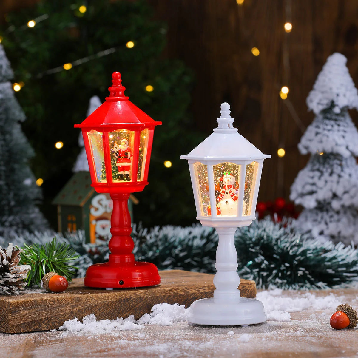 Holiday Lantern Santa Figurine Warm LED Indoor & Outdoor
