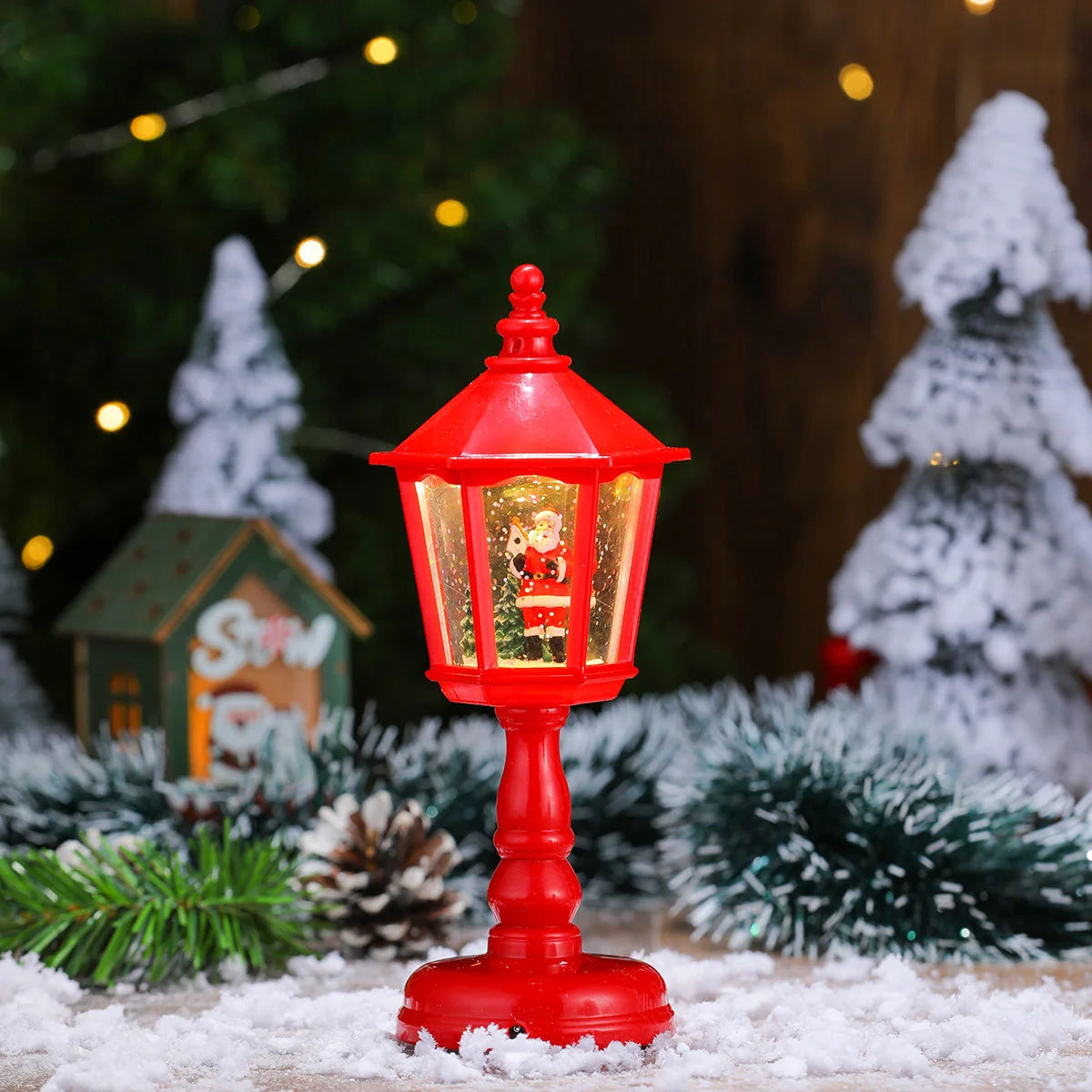 Holiday Lantern Santa Figurine Warm LED Indoor & Outdoor