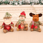 Holiday Moose Figurine Soft Plush Cozy Scarf Tabletop Decor