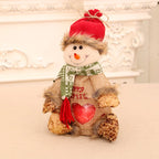 Holiday Moose Figurine Soft Plush Cozy Scarf Tabletop Decor