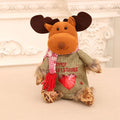 Holiday Moose Figurine Soft Plush Cozy Scarf Tabletop Decor
