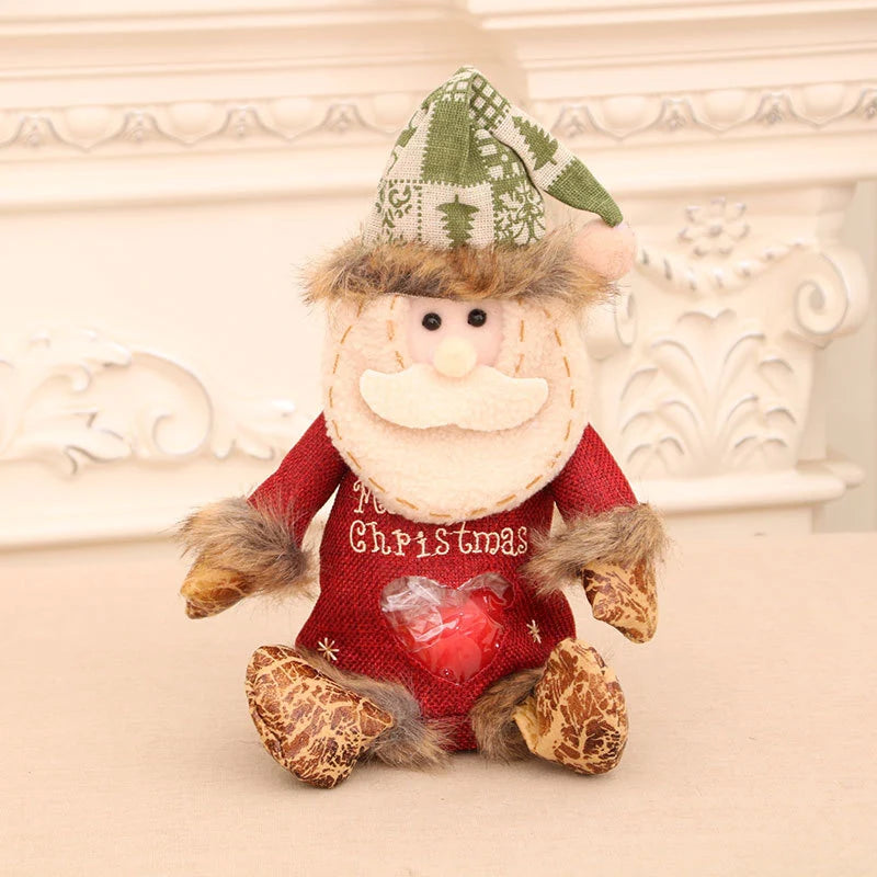 Holiday Moose Figurine Soft Plush Cozy Scarf Tabletop Decor