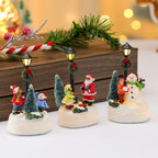 Holiday Snowman Figurine LED Light-Up Resin Tabletop