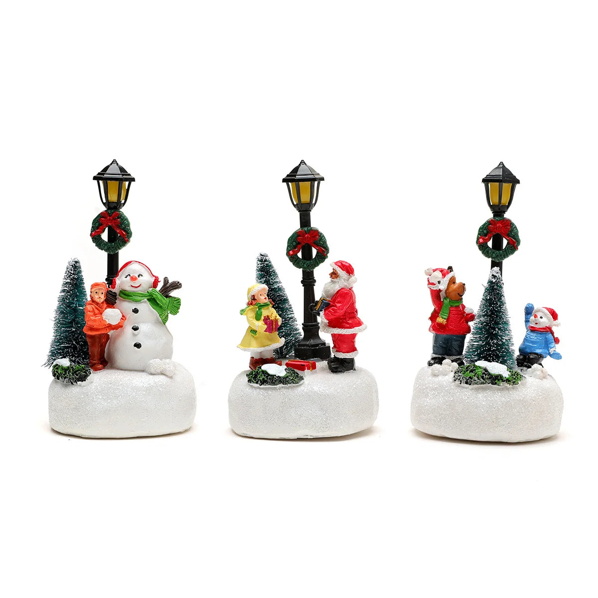 Holiday Snowman Figurine LED Light-Up Resin Tabletop