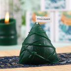 Holiday Tree Candle Hand-Poured Spiral Texture Scented Cotton Wick
