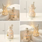 Holiday Village Set Handcrafted Ceramic Battery-Operated Ambient Glow