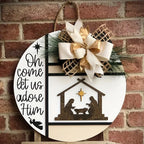 Holiday Wall Art Nativity Scene White 3D & Flat