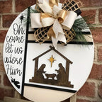 Holiday Wall Art Nativity Scene White 3D & Flat