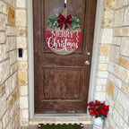 Holiday Welcome Sign Wooden Weather Resistant Rope Handle