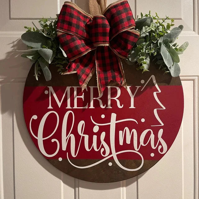 Holiday Welcome Sign Wooden Weather Resistant Rope Handle