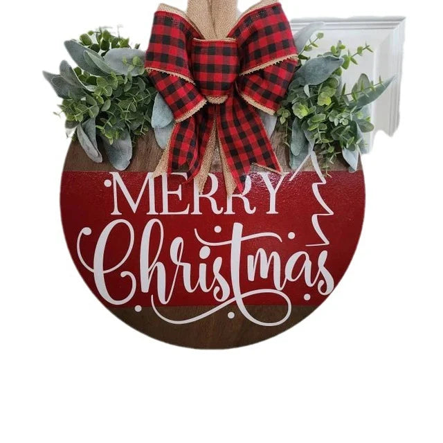 Holiday Welcome Sign Wooden Weather Resistant Rope Handle