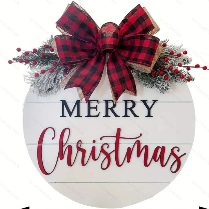 Holiday Welcome Sign Wooden Weather Resistant Rope Handle