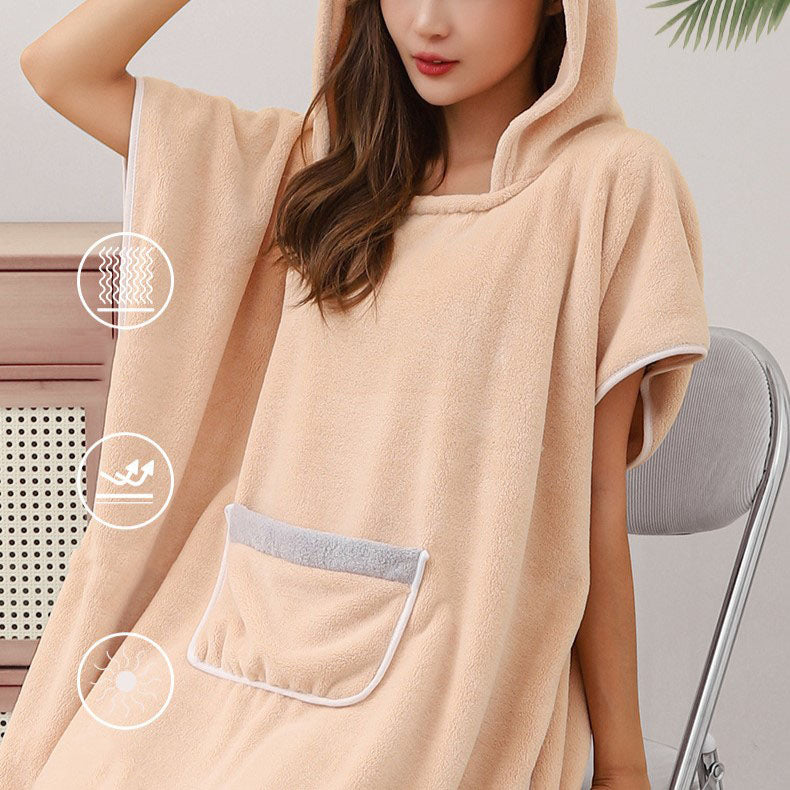 Hooded Bathrobe Ultra-Soft & Absorbent Front Pocket