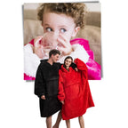 Hooded Blanket Oversized Soft Flannel Built-In Sleeves