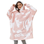 Hooded Blanket Oversized Soft Flannel Built-In Sleeves