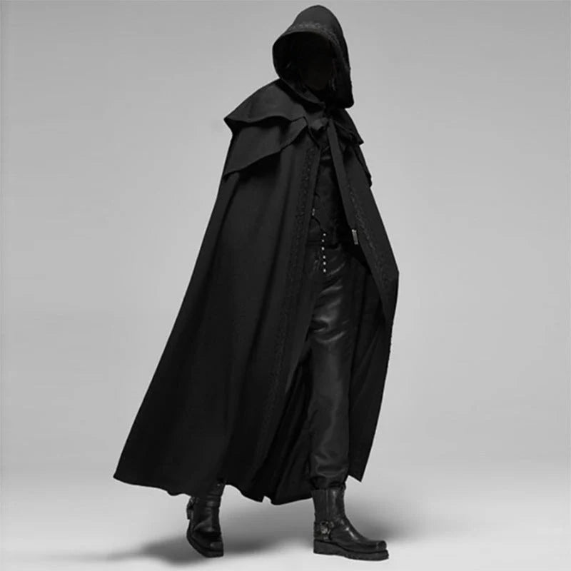 Hooded Cloak Velvet-Look Deep Hood