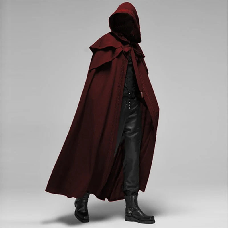 Hooded Cloak Velvet-Look Deep Hood
