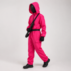 Hooded Jumpsuit Costume Adults & Kids Full Face Mask