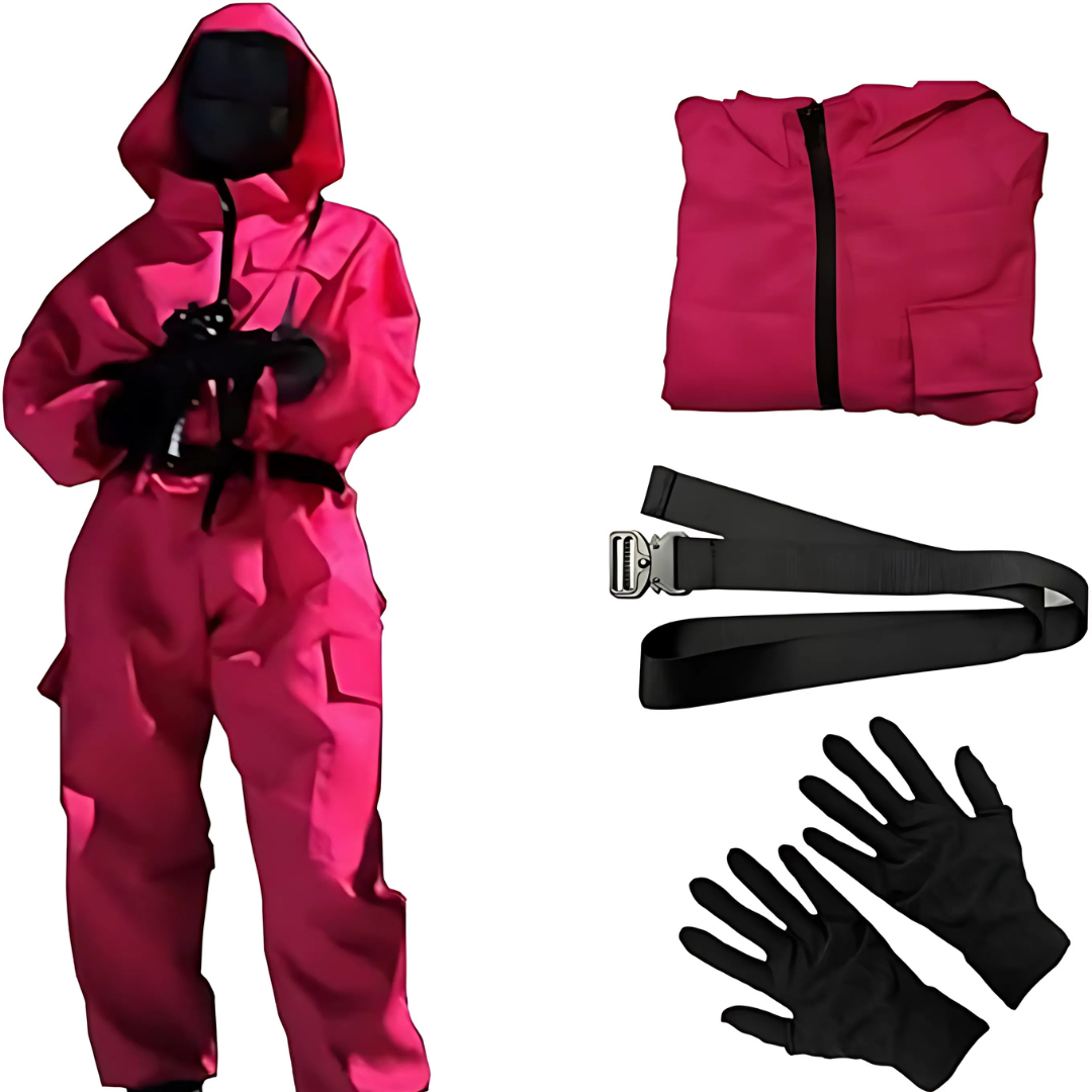 Hooded Jumpsuit Costume Adults & Kids Full Face Mask