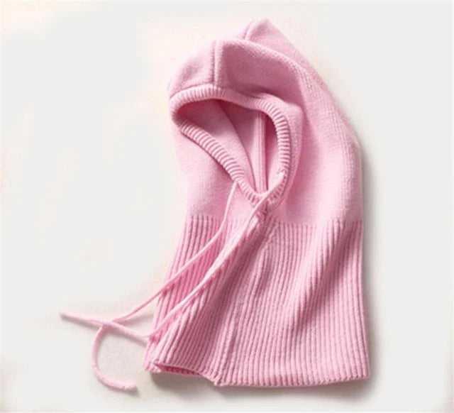 Hooded Knit Cap Cashmere Adjustable Drawstring Packable