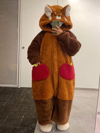 Hooded Pajama Set Red Panda Soft Polyester Removable Tail