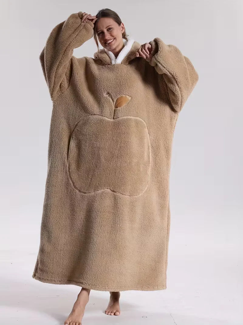 Hoodie Blanket Oversized Fleece Sleeves & Hood