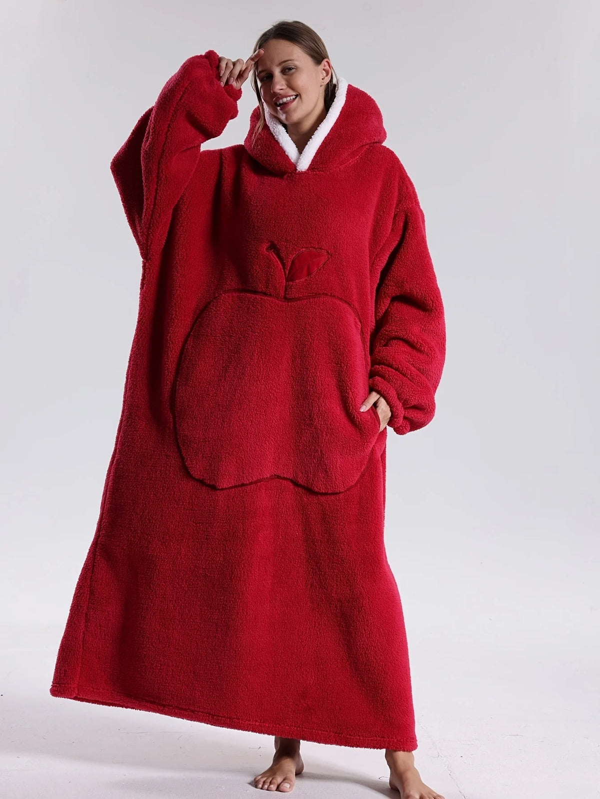 Hoodie Blanket Oversized Fleece Sleeves & Hood