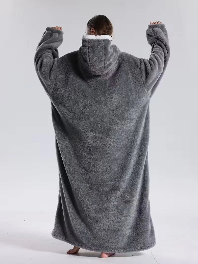 Hoodie Blanket Oversized Fleece Sleeves & Hood