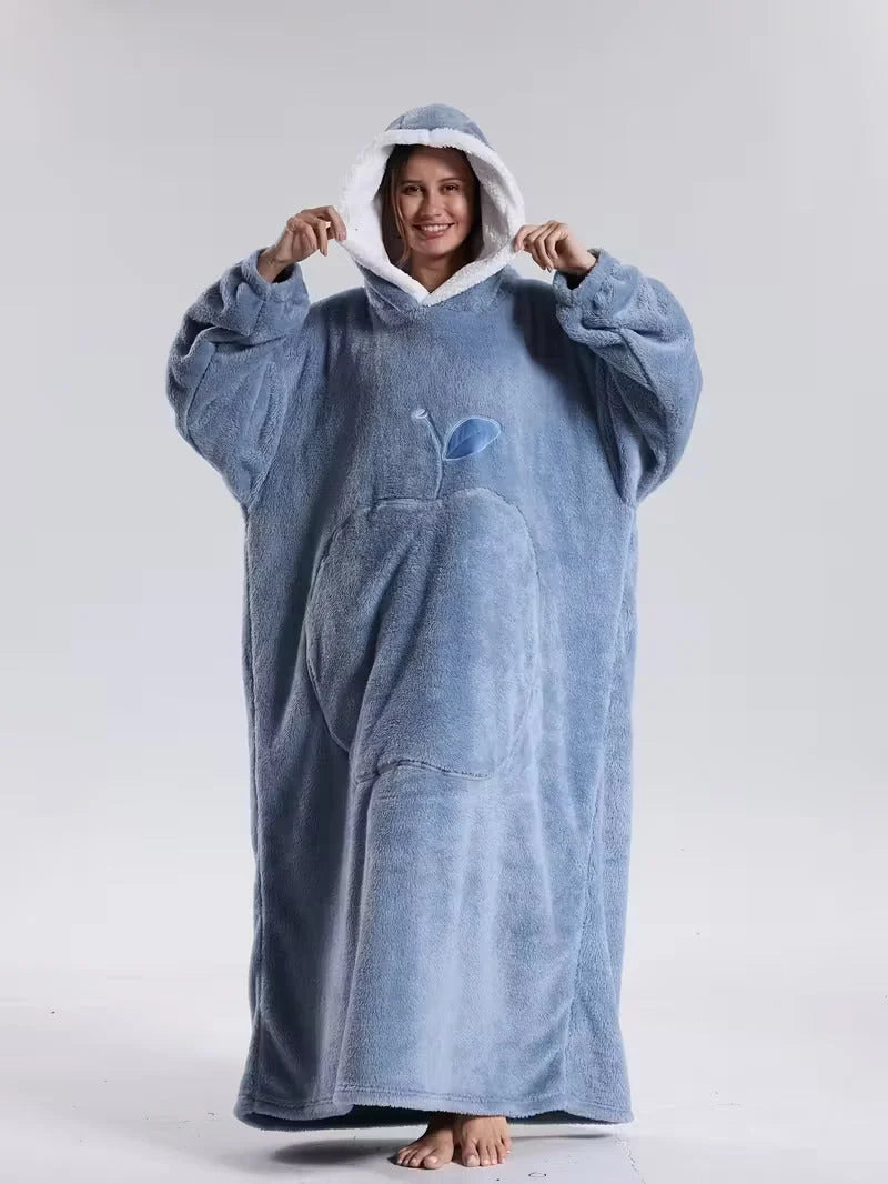 Hoodie Blanket Oversized Fleece Sleeves & Hood