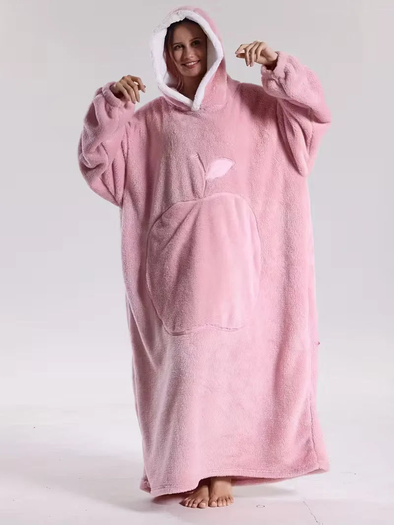 Hoodie Blanket Oversized Fleece Sleeves & Hood