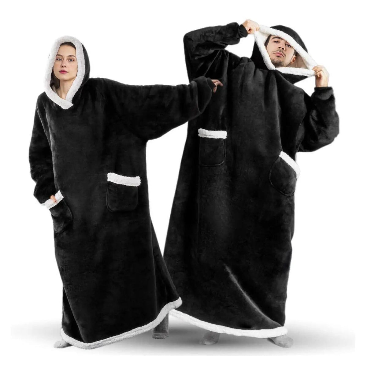 Hoodie Blanket Oversized Soft Fleece Roomy Hood & Pocket