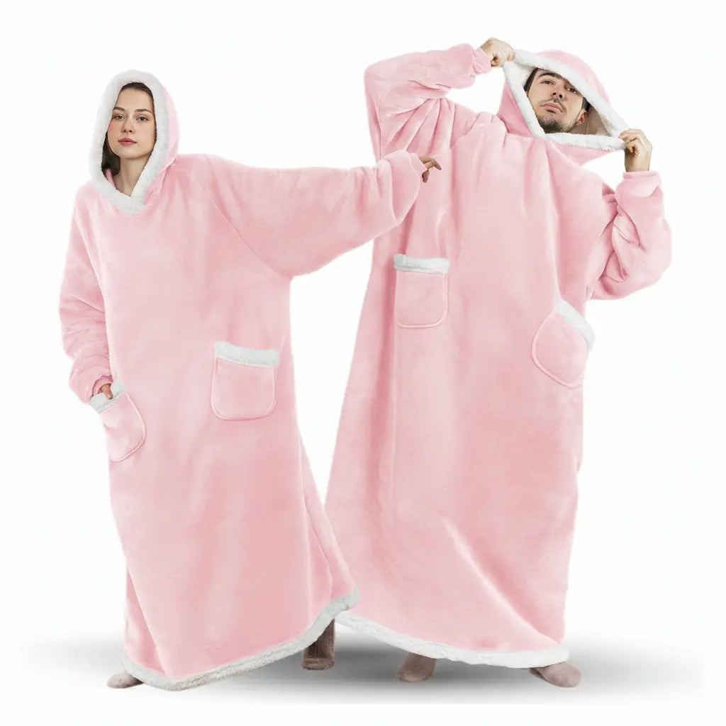 Hoodie Blanket Oversized Soft Fleece Roomy Hood & Pocket
