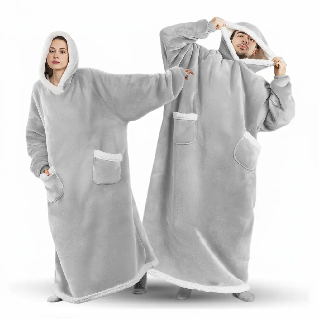 Hoodie Blanket Oversized Soft Fleece Roomy Hood & Pocket