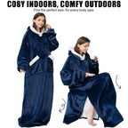 Hoodie Blanket Oversized Soft Fleece Roomy Hood & Pocket