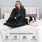 Hoodie Blanket Oversized Soft Fleece Roomy Hood & Pocket