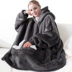 Hoodie Blanket Oversized Soft Fleece Roomy Hood & Pocket