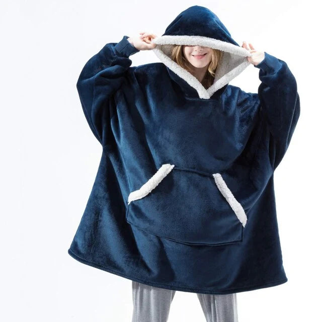 Hoodie Oversized Sherpa Fleece Deep Pockets
