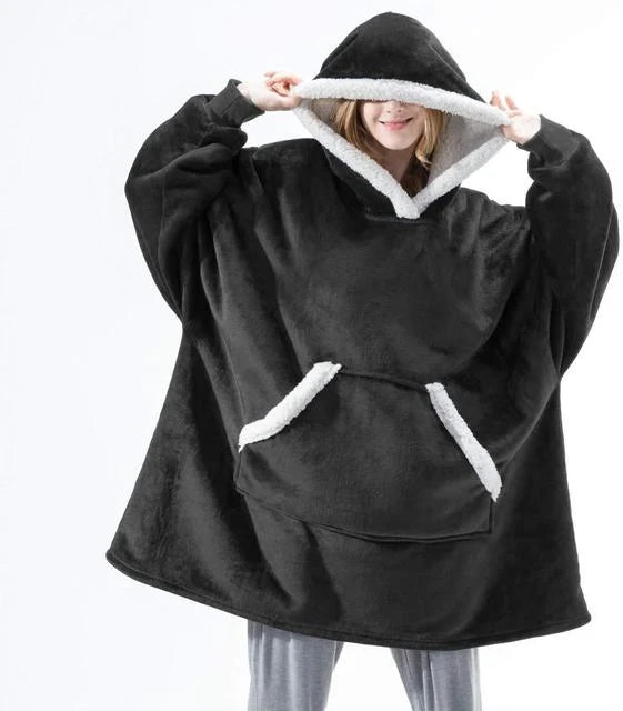 Hoodie Oversized Sherpa Fleece Deep Pockets