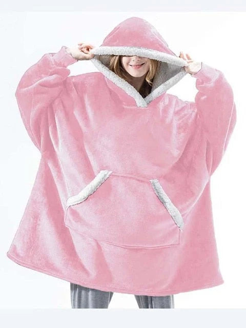 Hoodie Oversized Sherpa Fleece Deep Pockets